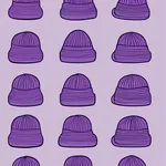 purple knit beanie image